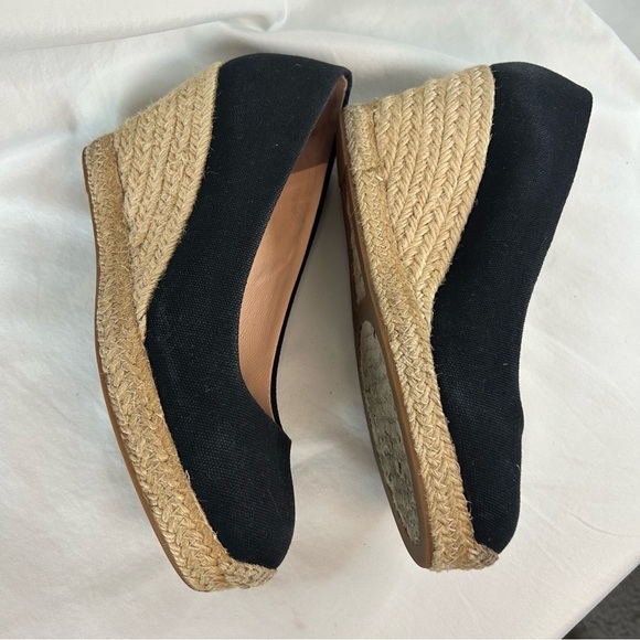 J. Crew Shoes - J Crew Black Jute Espadrilles Wedge Heel 7